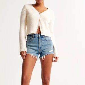 70% OFF ⭐️ Abercrombie & Fitch High Rise Destroyed Denim Mom Shorts